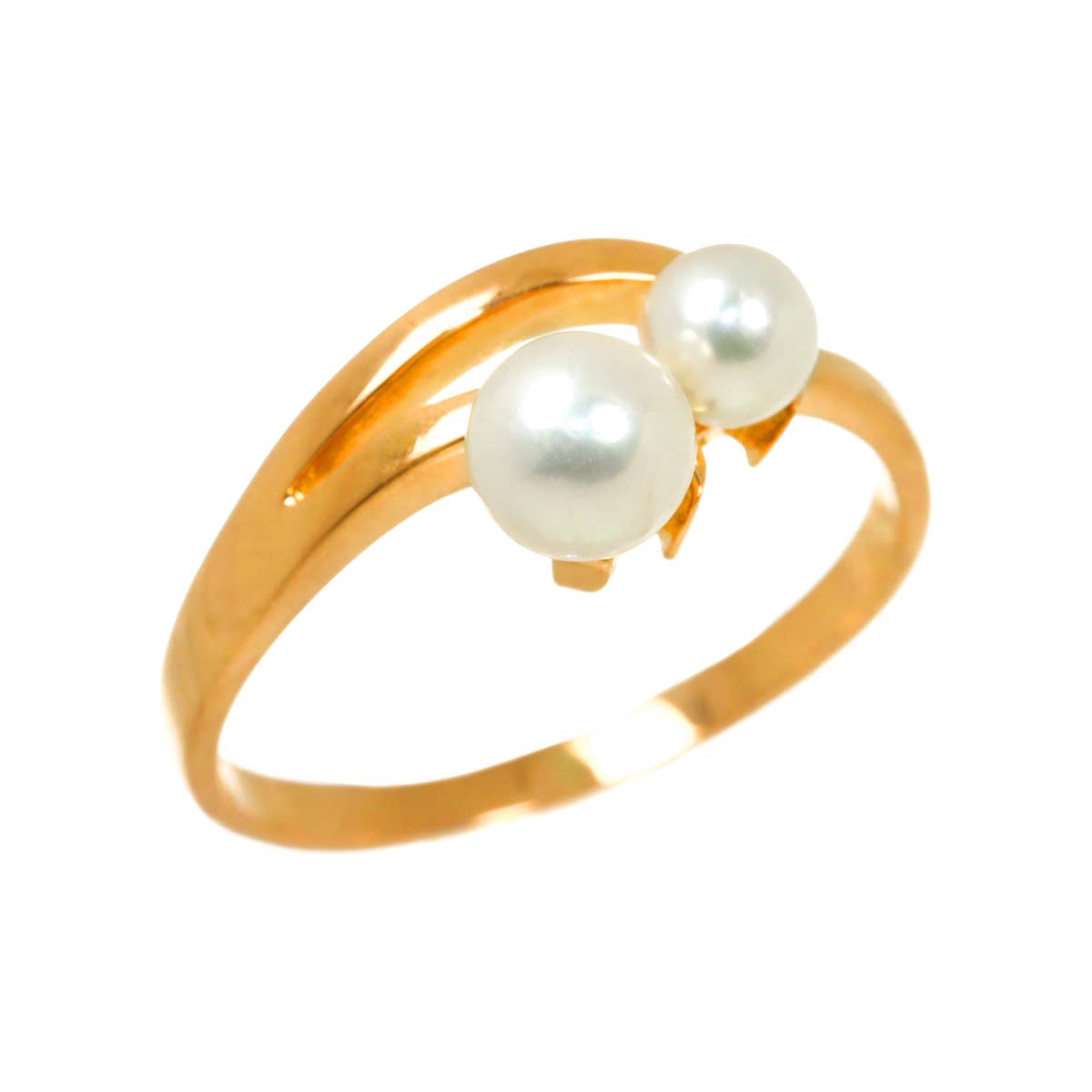Aurora Akoya Pearl 5.1-4.0mm Ring 18K PG 750 Size6.25-6.5(US)