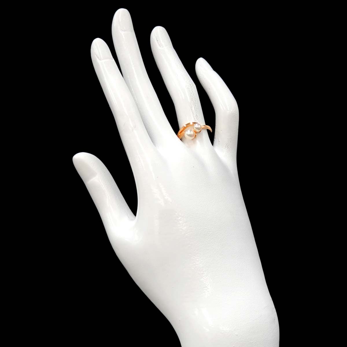 Aurora Akoya Pearl 5.1-4.0mm Ring 18K PG 750 Size6.25-6.5(US)