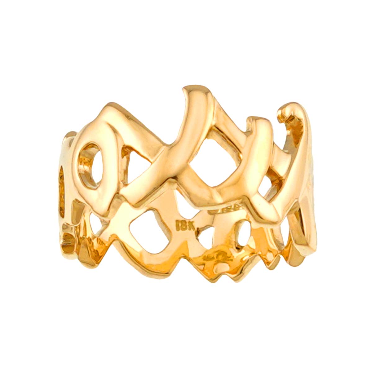 Love Kiss Ring 18K Yellow Gold 750 Size5.5-5.75(US)