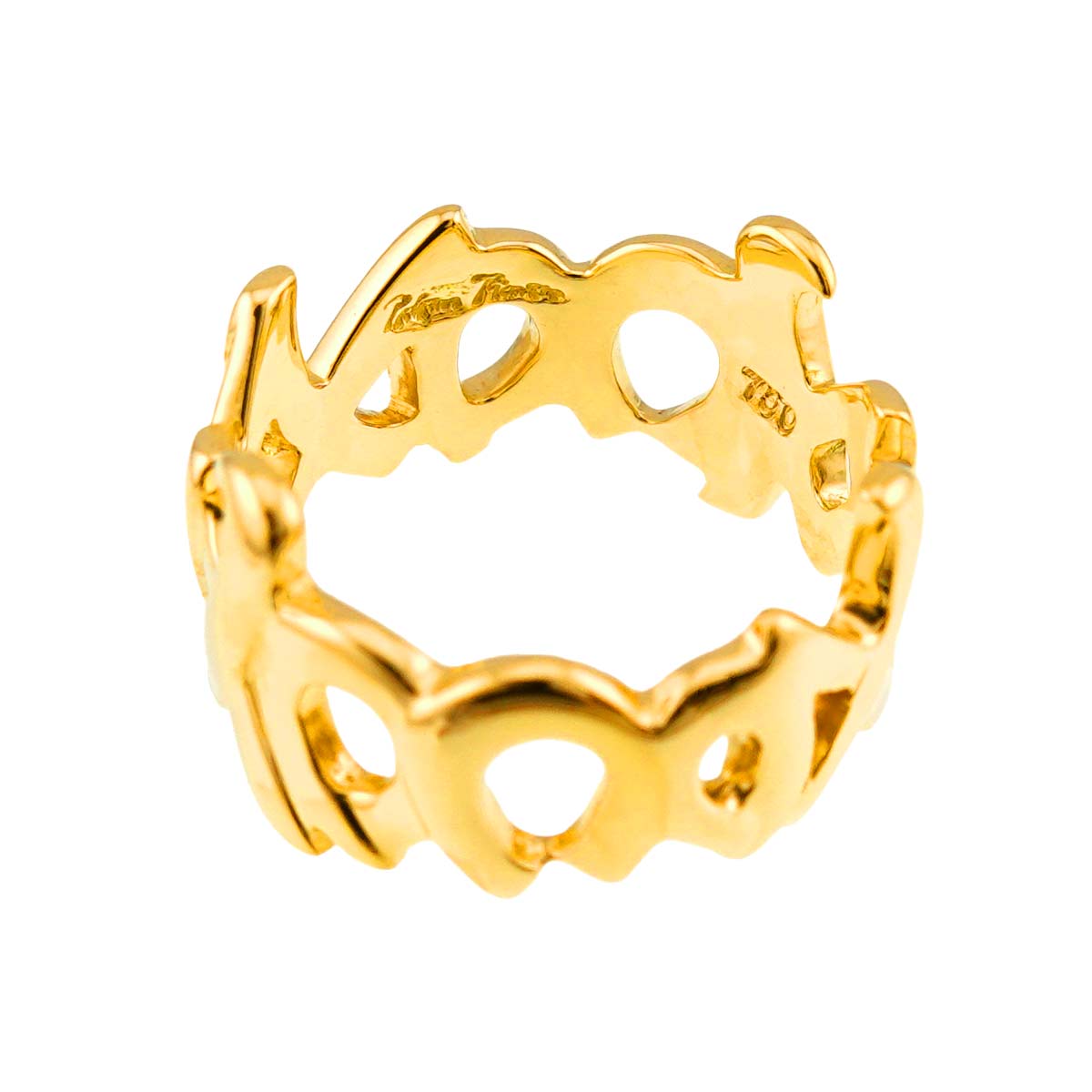 Love Kiss Ring 18K Yellow Gold 750 Size5.5-5.75(US)