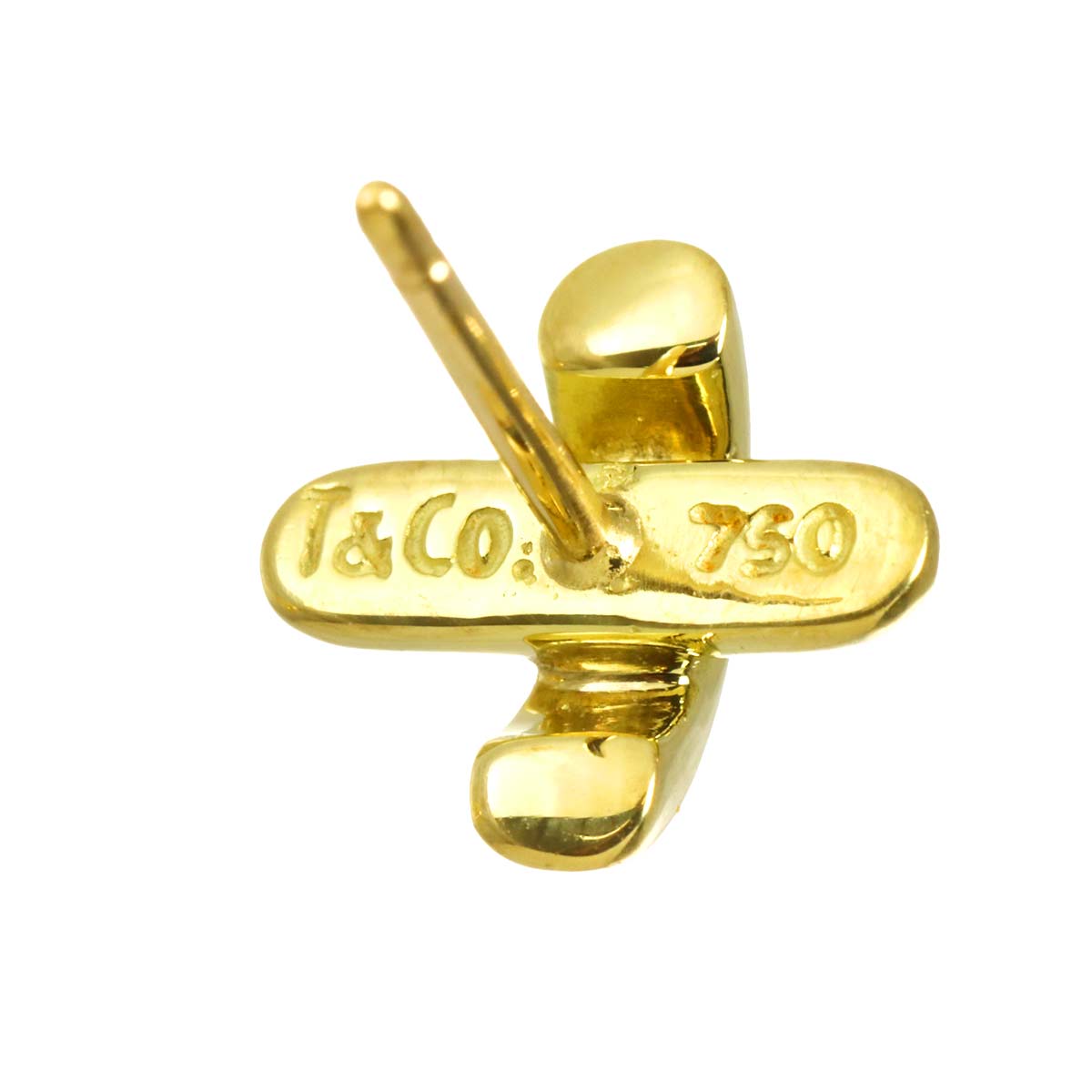 Cross stitch Earrings Pierced 18K Yellow Gold 750