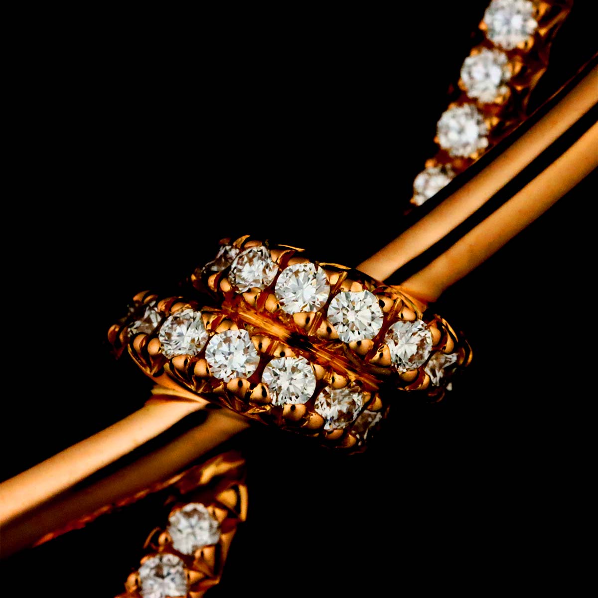 Knot Diamond 0.25ct Necklace 18K Pink Gold 750
