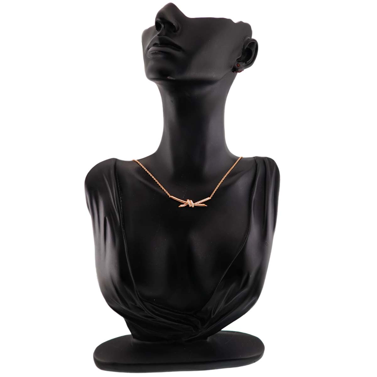 Knot Diamond 0.25ct Necklace 18K Pink Gold 750