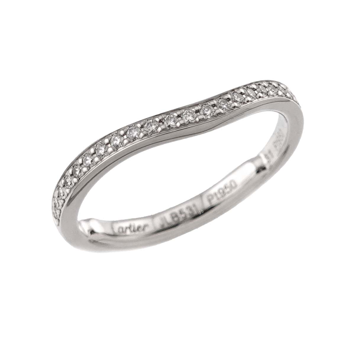 Ballerine curve Diamond Ring Pt Pt size4-4.5(US)