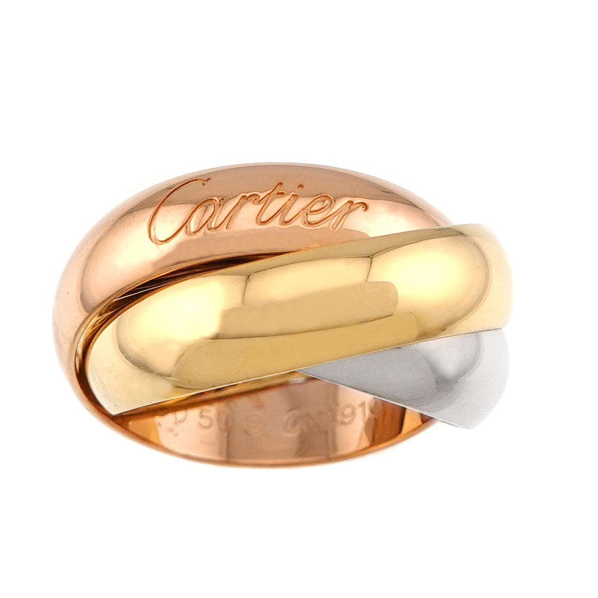 Trinity Ring 18K YG WG PG 750 Size50 5.25(US)