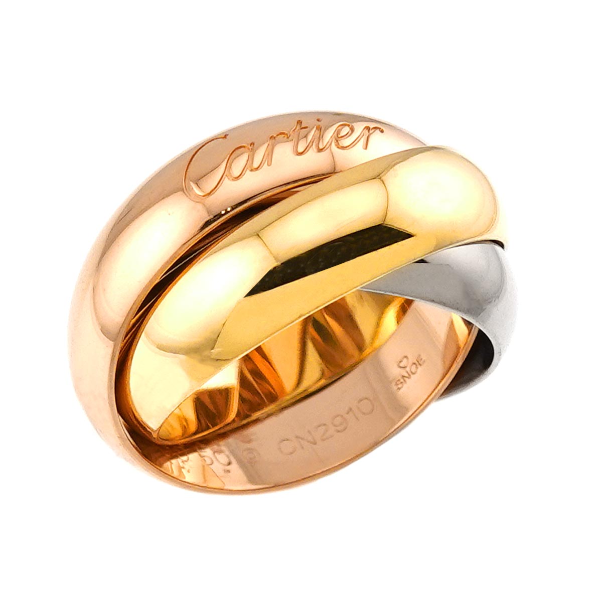 Trinity Ring 18K YG WG PG 750 Size50 5.25(US)