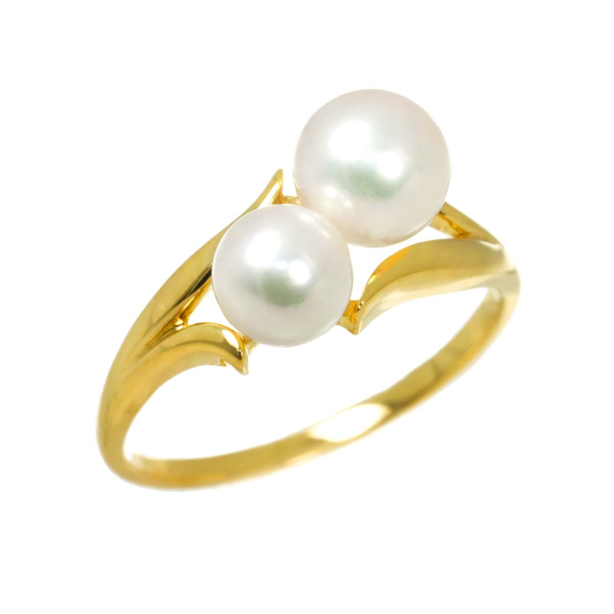 Akoya Pearl 6.3-5.6mm Ring 18K YG 750 Size6(US)