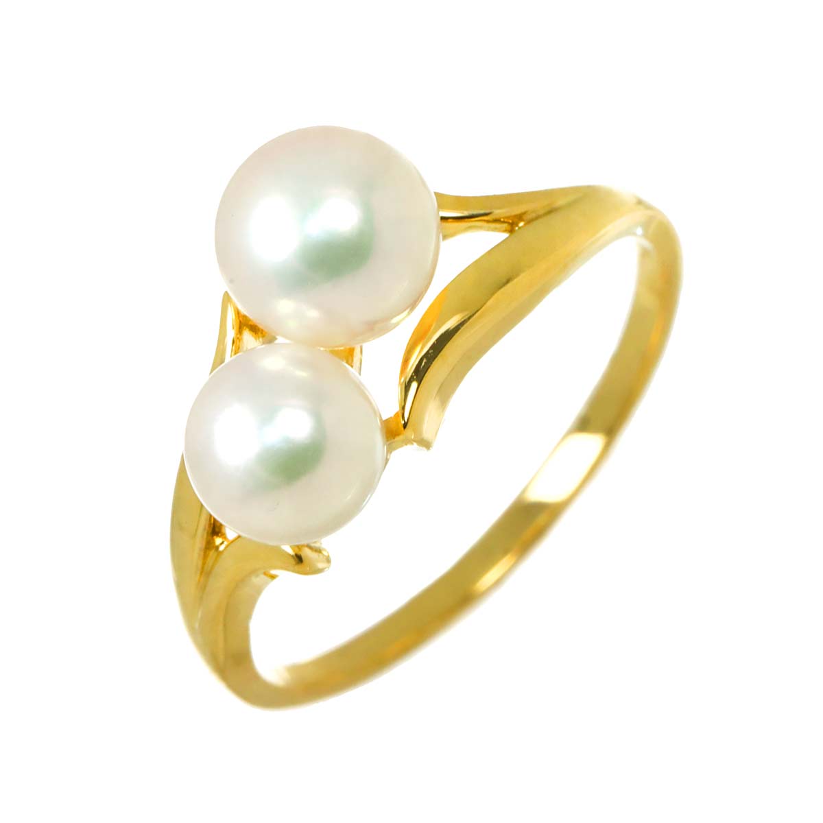 Akoya Pearl 6.3-5.6mm Ring 18K YG 750 Size6(US)