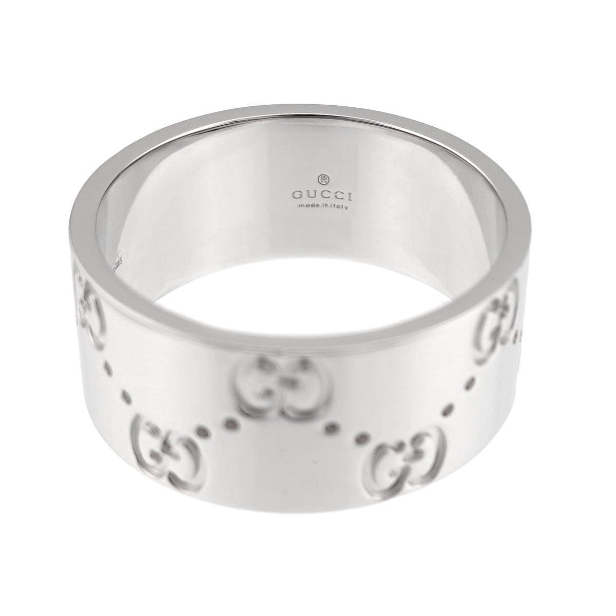 Icon Wide Ring 18K WG White Gold 750 Size18 7.75-8(US)