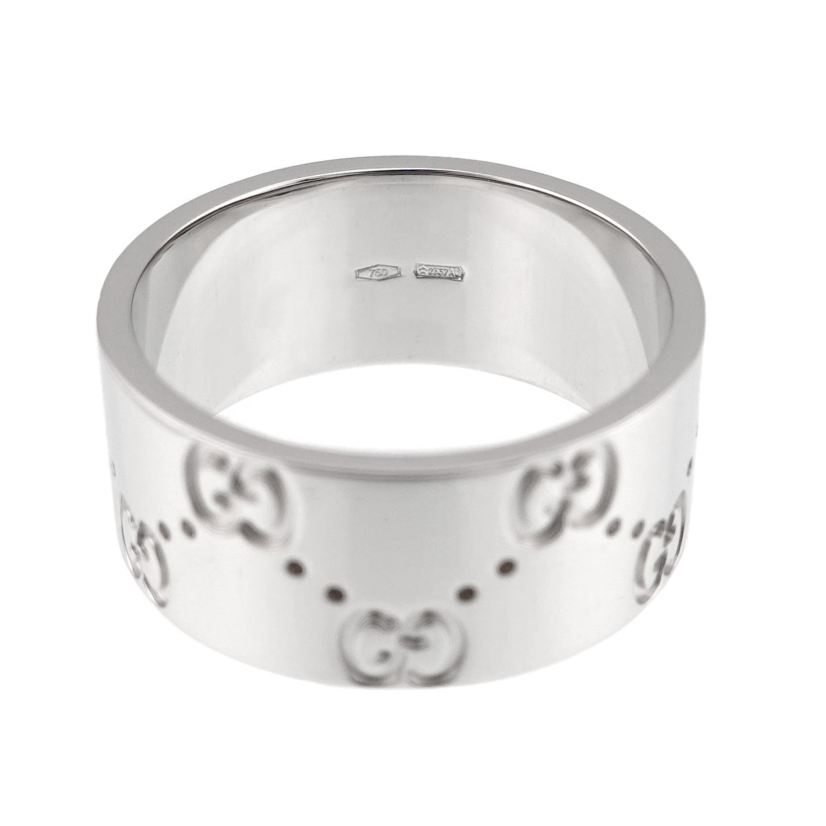 Icon Wide Ring 18K WG White Gold 750 Size18 7.75-8(US)