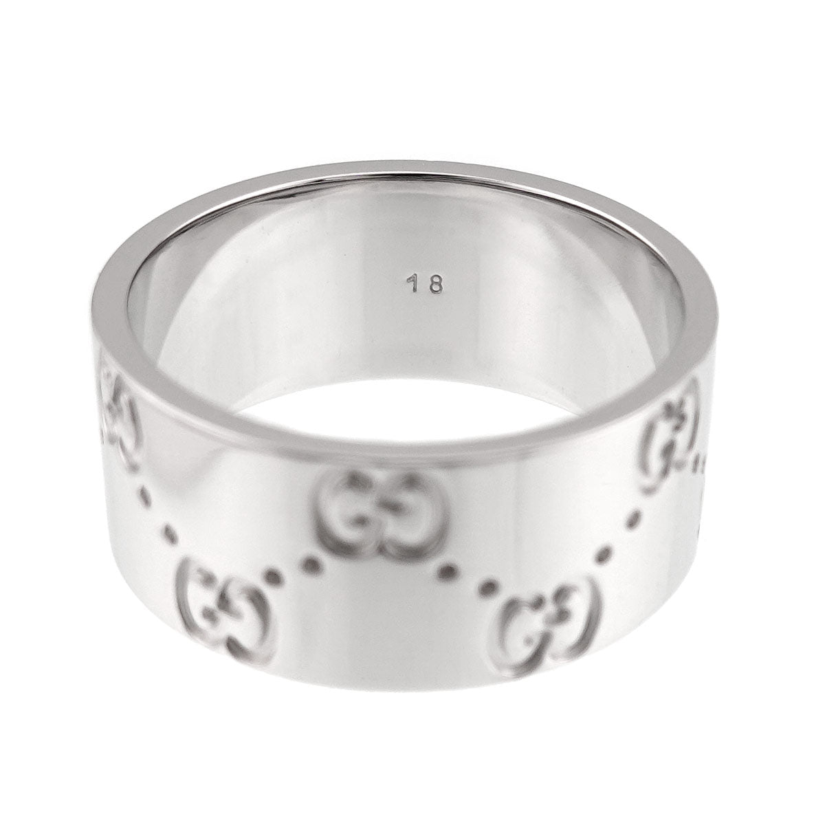 Icon Wide Ring 18K WG White Gold 750 Size18 7.75-8(US)