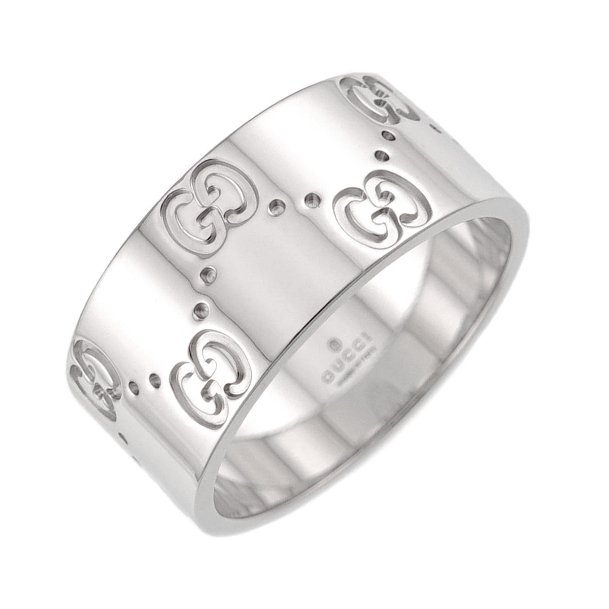 Icon Wide Ring 18K WG White Gold 750 Size18 7.75-8(US)