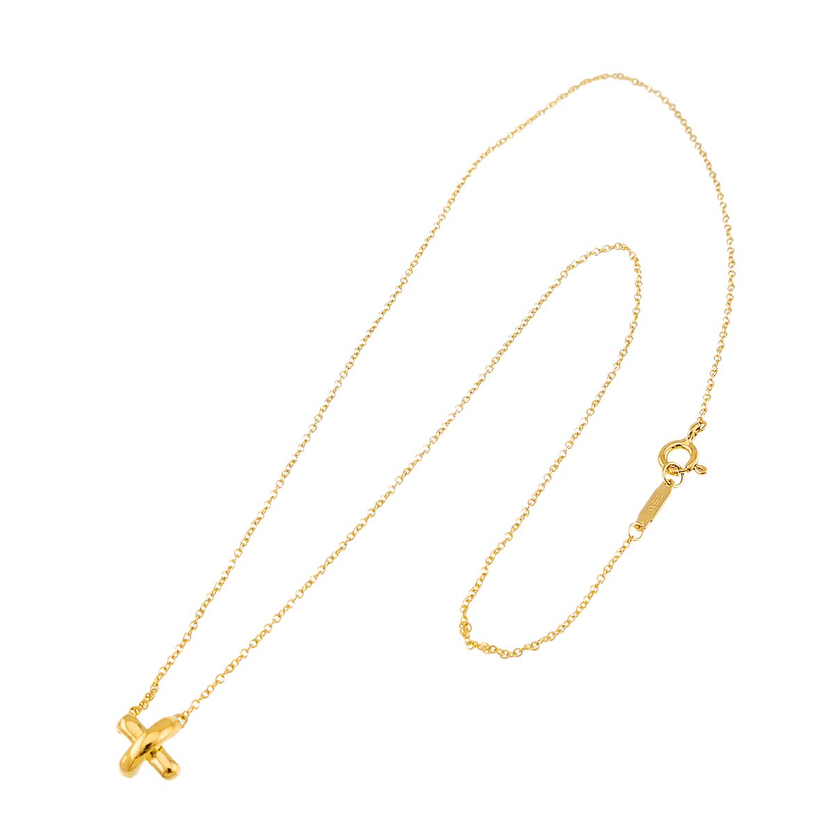 Cross stitch Necklace 18K Yellow Gold 750