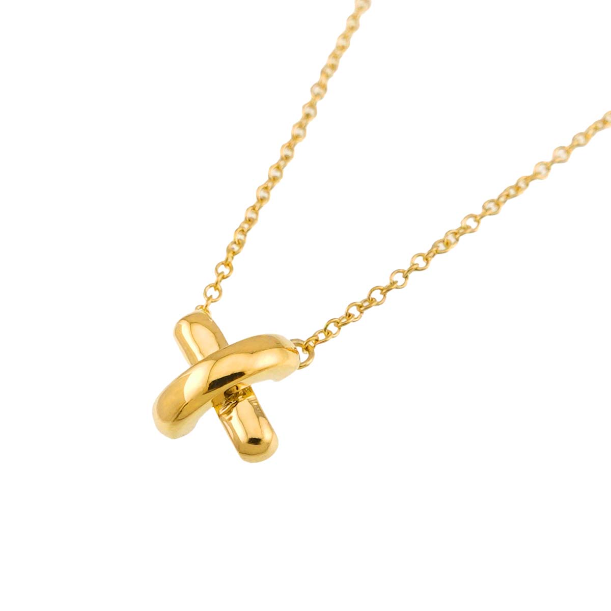 Cross stitch Necklace 18K Yellow Gold 750