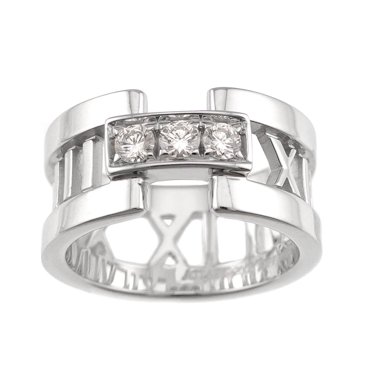 Atlas Diamond Ring 18K White Gold 750 size3.75-4(US)