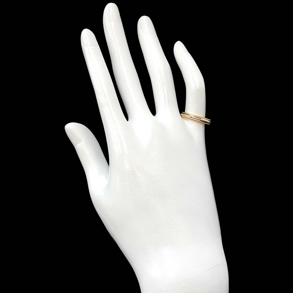 Milgrain Band Ring 18K 750 YG Pt Platinum Size4.75-5(US)