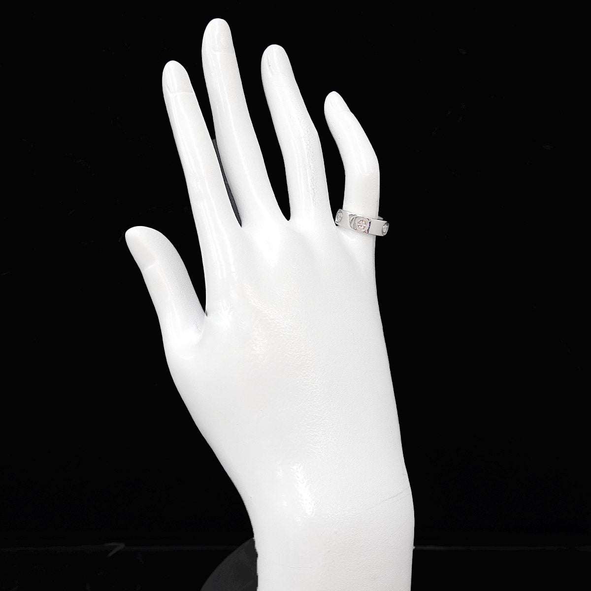 Love Ring Half Diamond 3P 18K WG 750 size47 4(US)