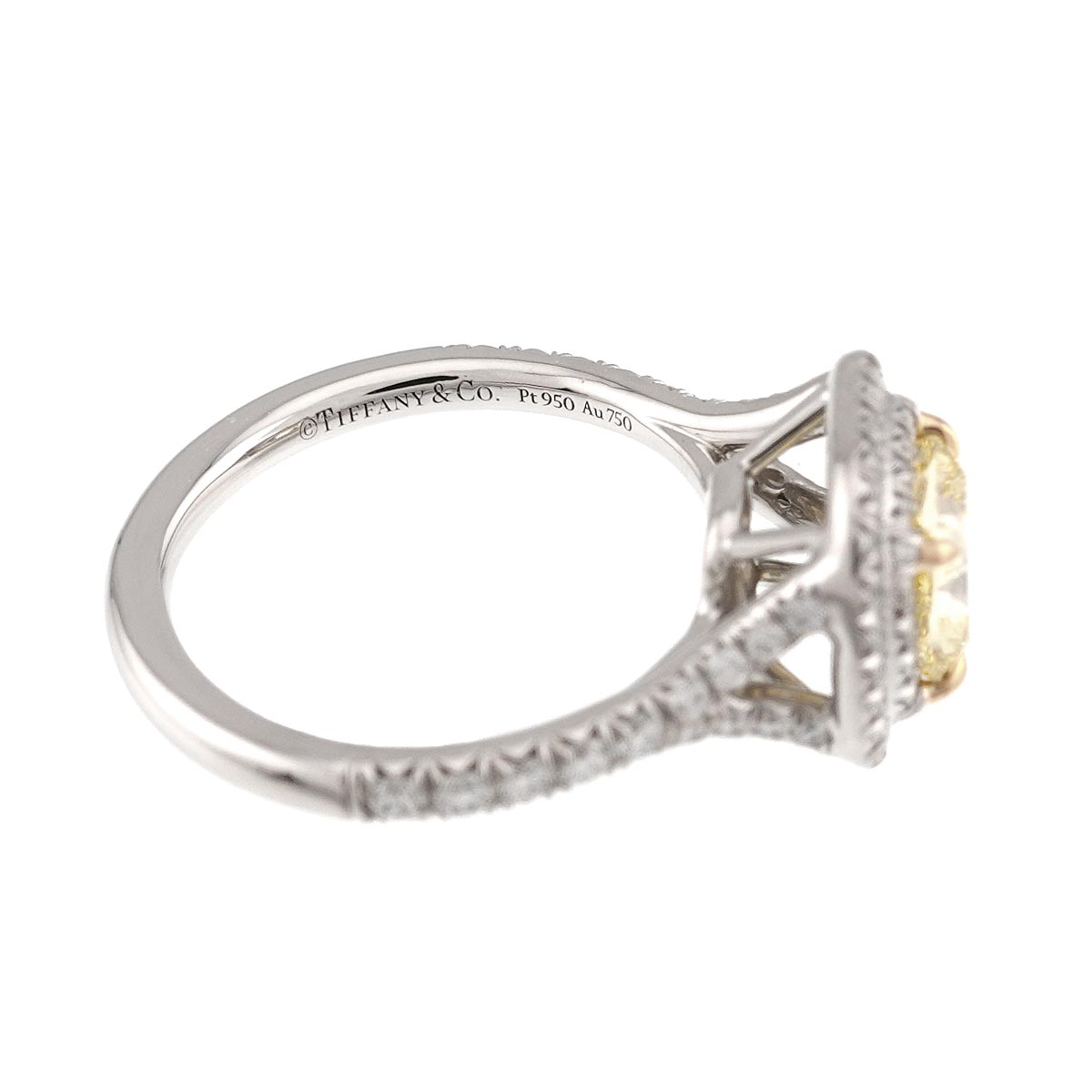 Soleste Diamond 1.12ct FIY/VS1/VG Ring Pt 18K YG Size4.5(US)