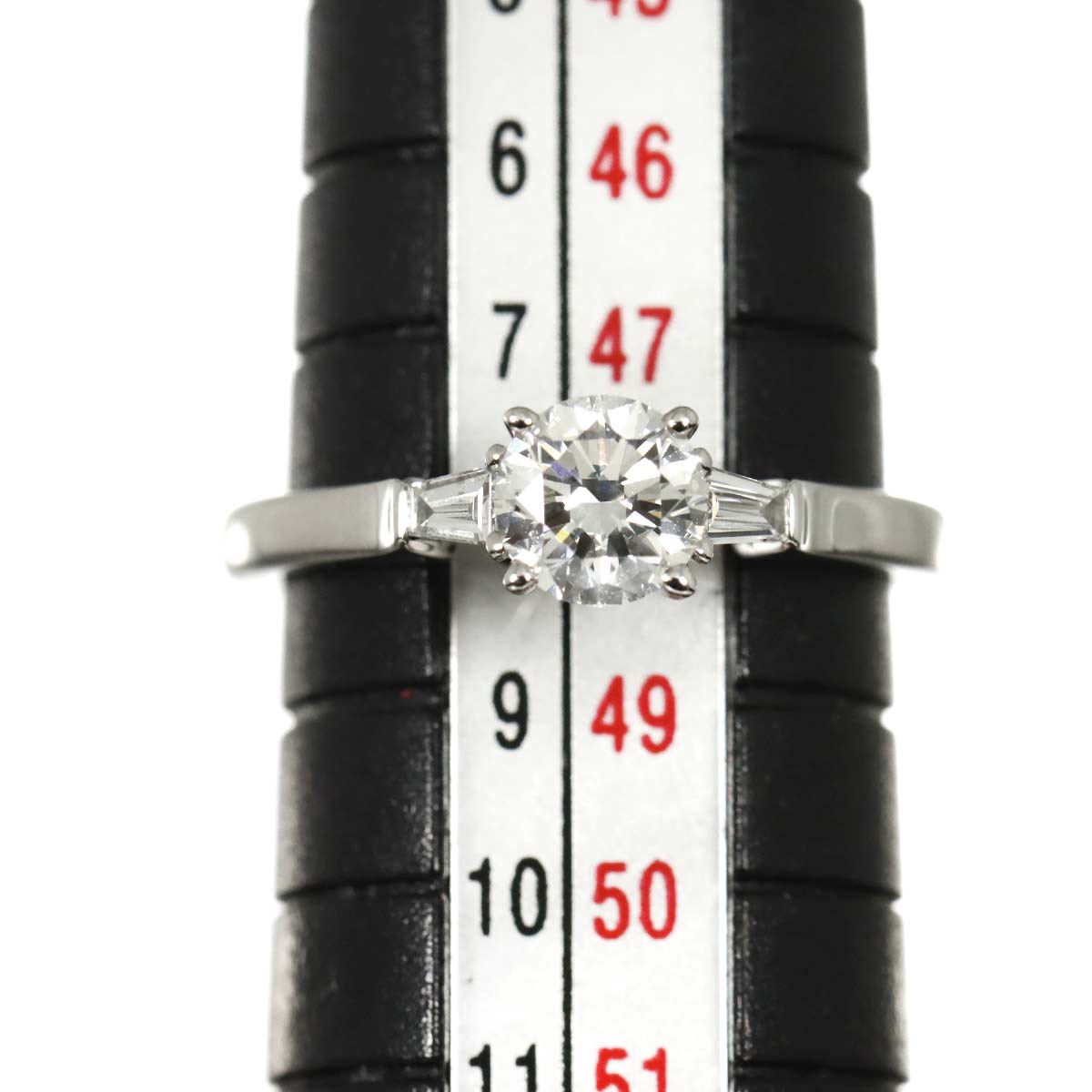 Diamond 0.51ct H/VS1/3EX Ring Pt Platinum Size4.5(US)