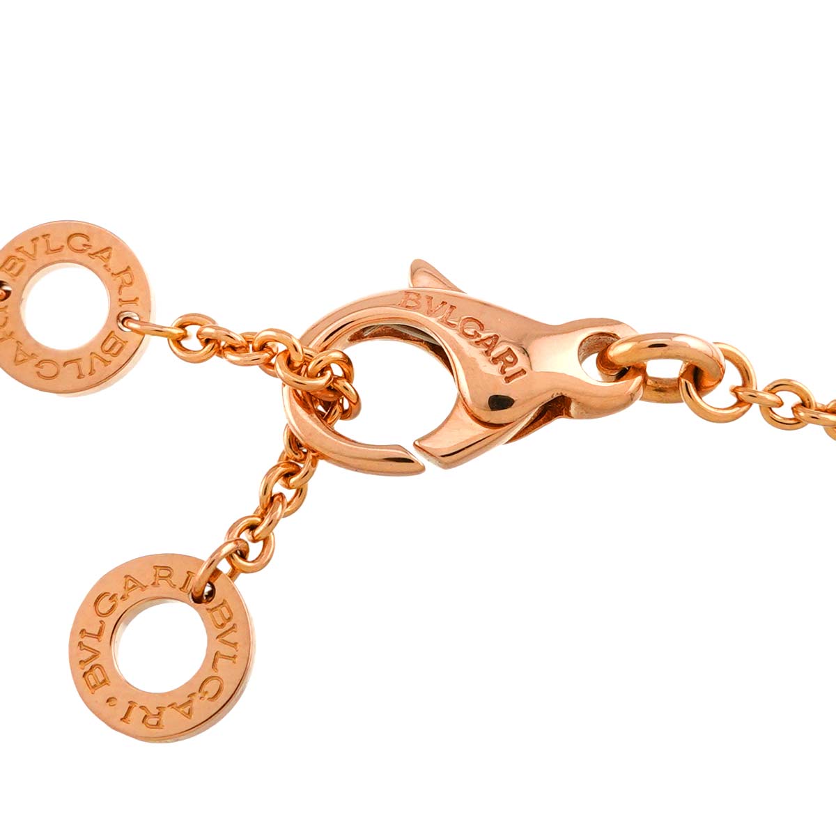 Double Logo Necklace Diamond 18K Pink Gold 750