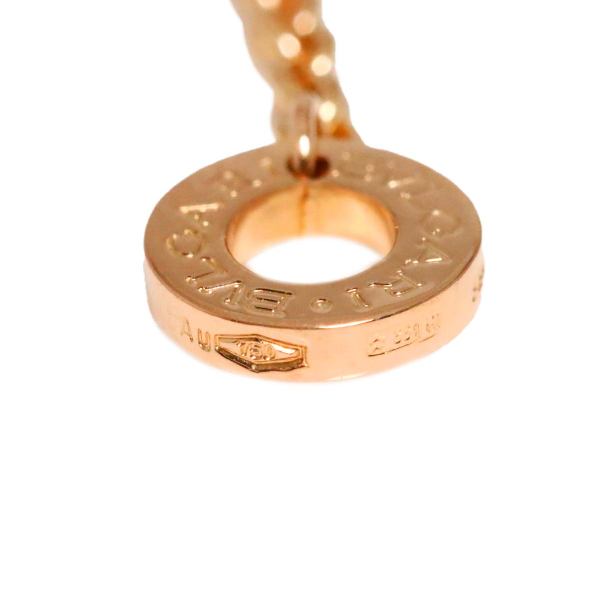 Double Logo Necklace Diamond 18K Pink Gold 750