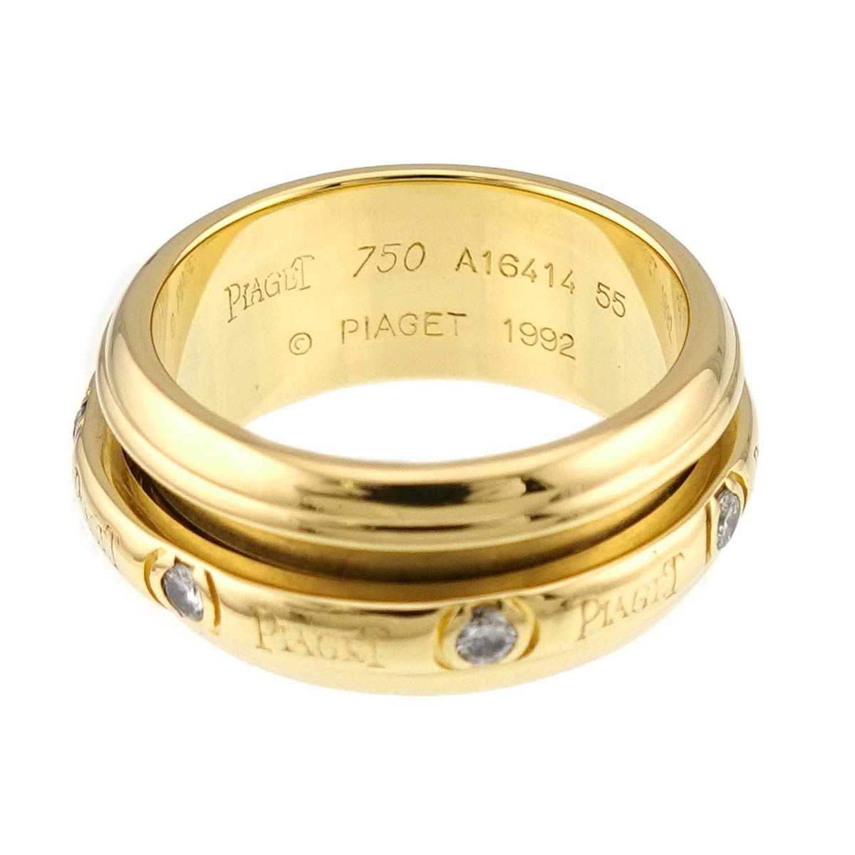Possession Diamond Ring 18K Yellow Gold 750 size55 7.25(US)