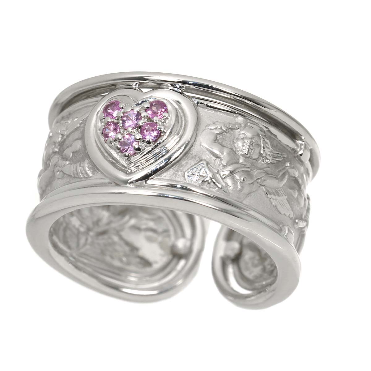 Sapphire Ring K18 WG 750 Size6.75(US)