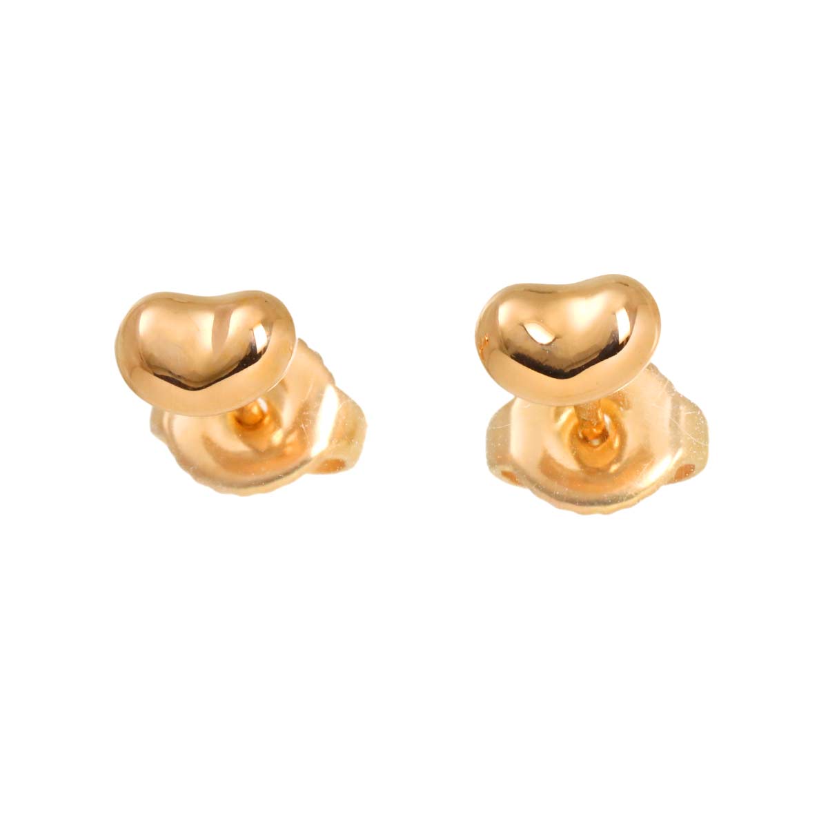Bean Earrings Pierced 18K Pink Gold 750