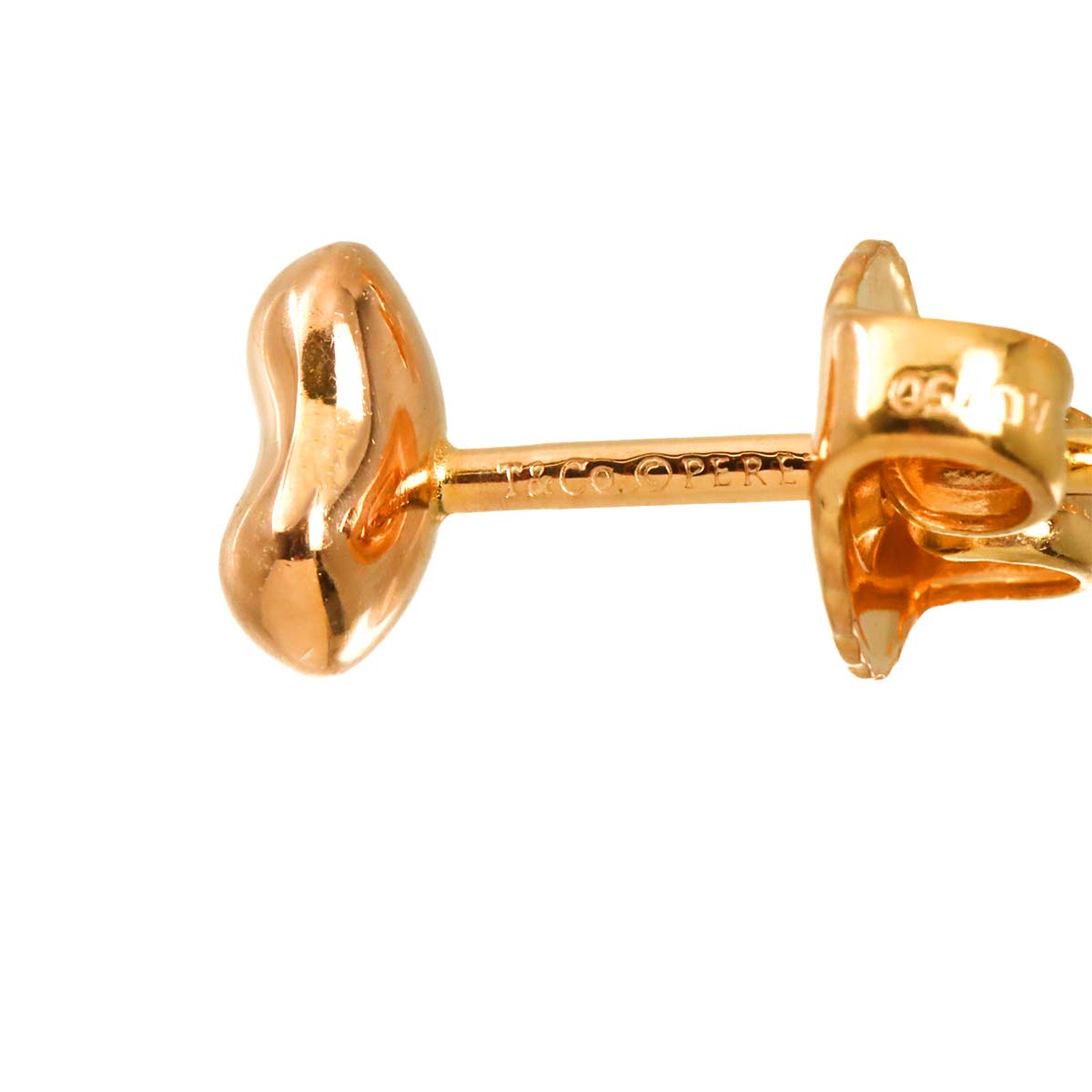 Bean Earrings Pierced 18K Pink Gold 750