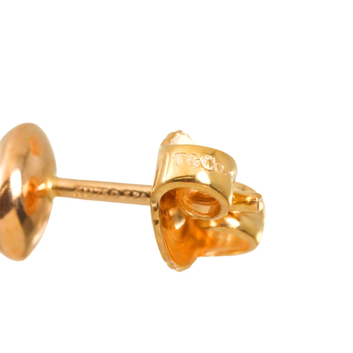 Bean Earrings Pierced 18K Pink Gold 750