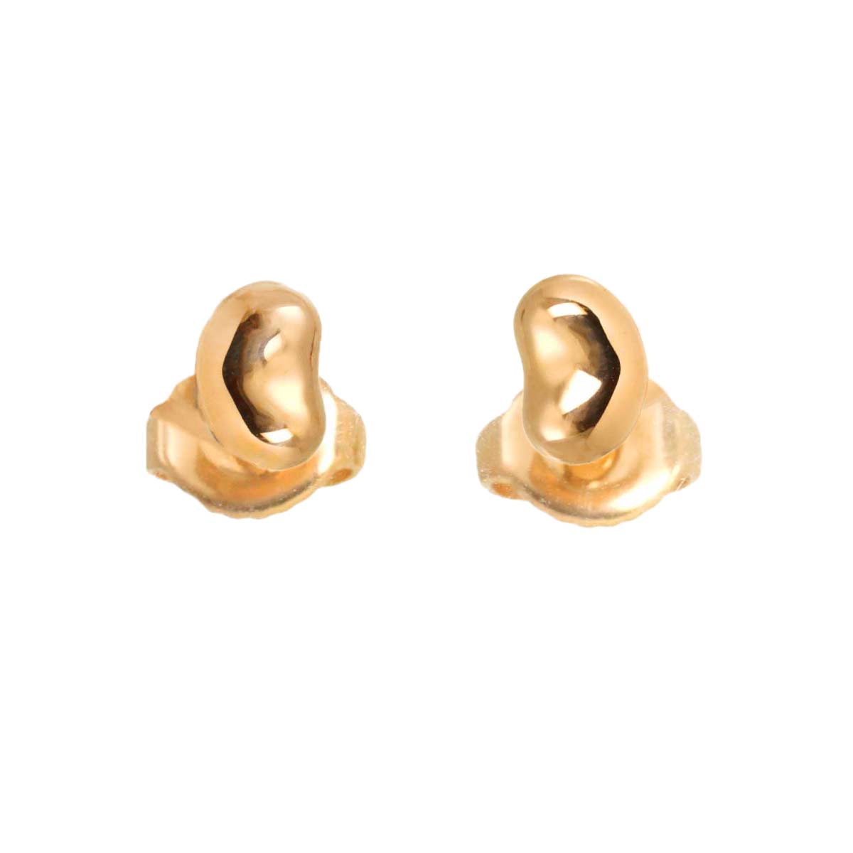 Bean Earrings Pierced 18K Pink Gold 750