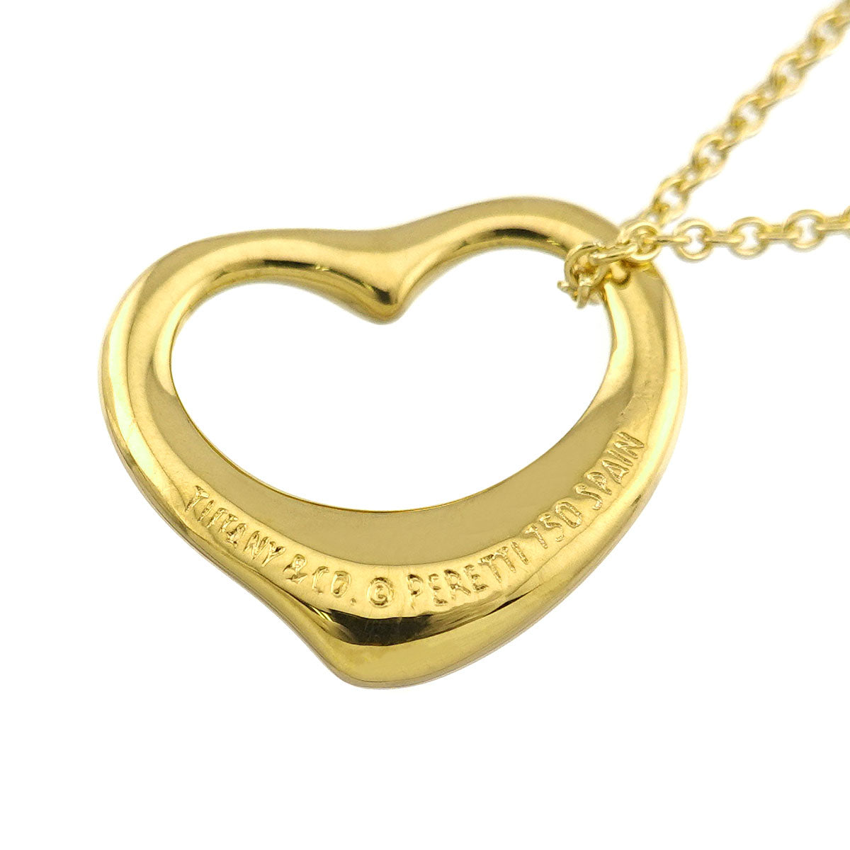 Open Heart Diamond Necklace 18K Yellow Gold 750