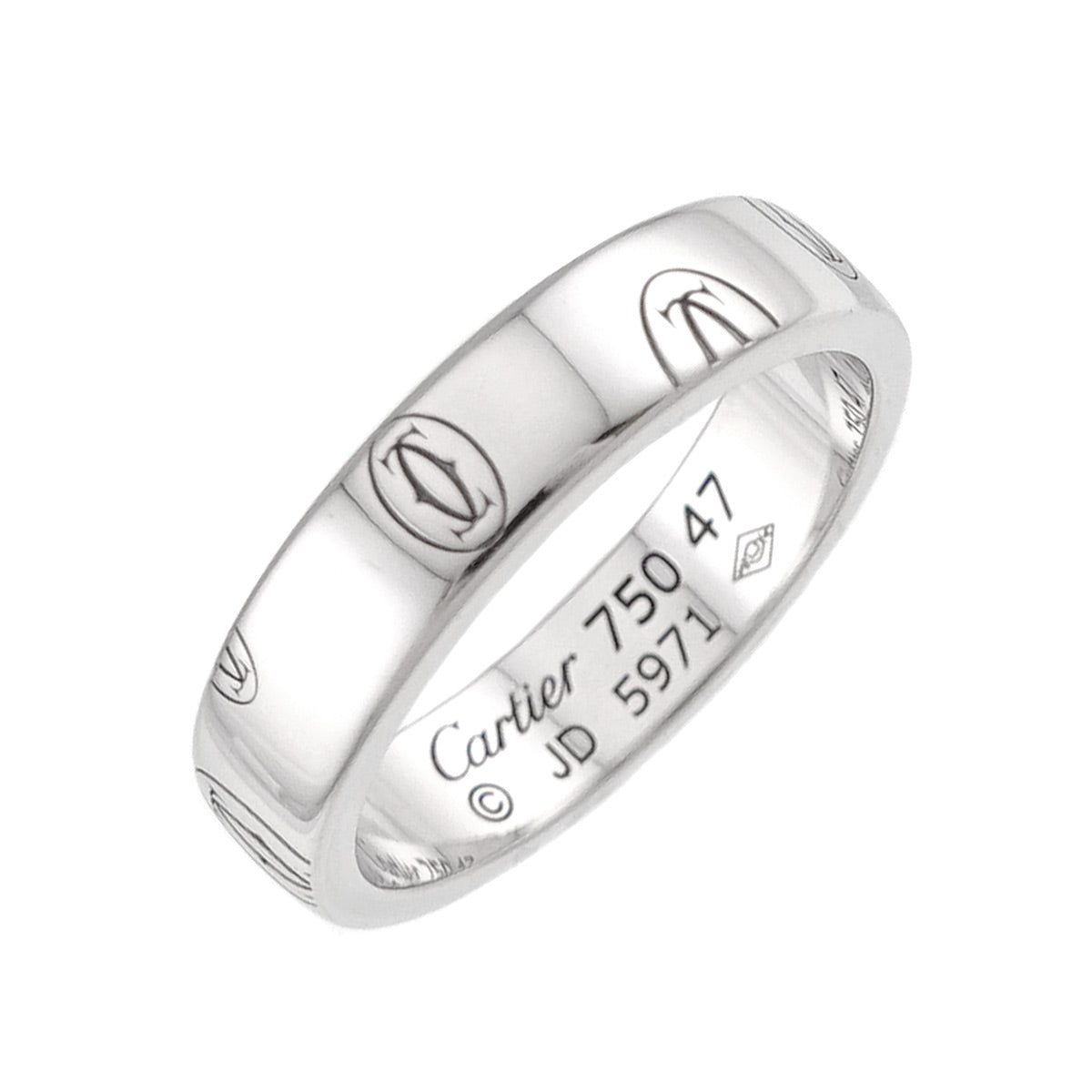 Happy Birthday SM Ring 18K White Gold 750 Size45 3.25(US)