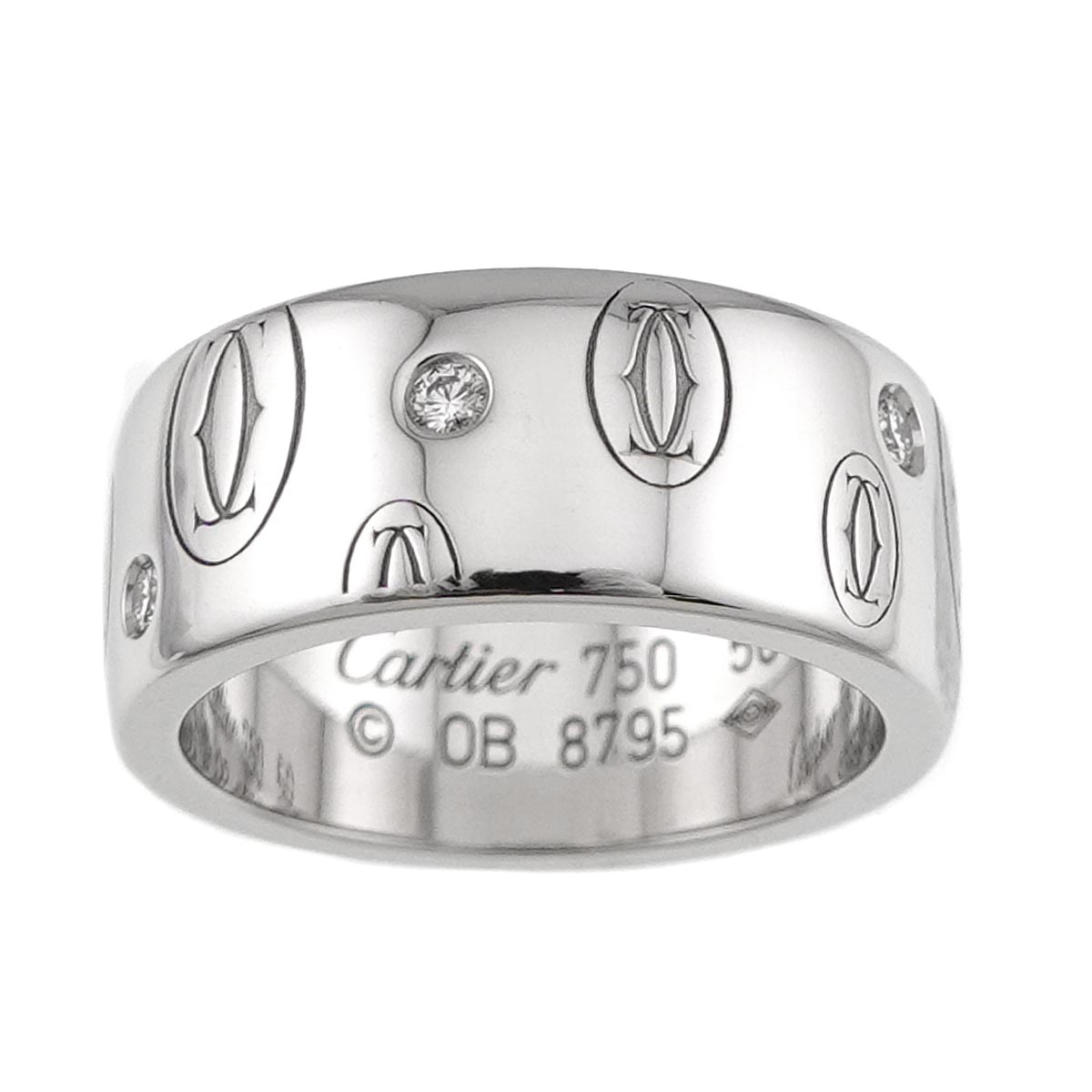 Happy Birthday Diamond Ring 18K WG 750 Size50 4.75-5(US)