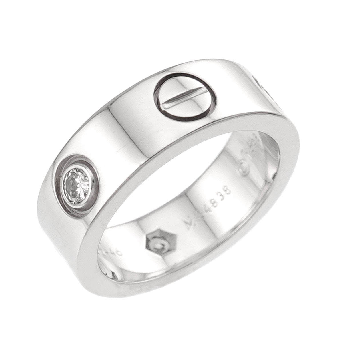 Love Ring Diamond 3P 18K White Gold 750 size46 3.75(US)
