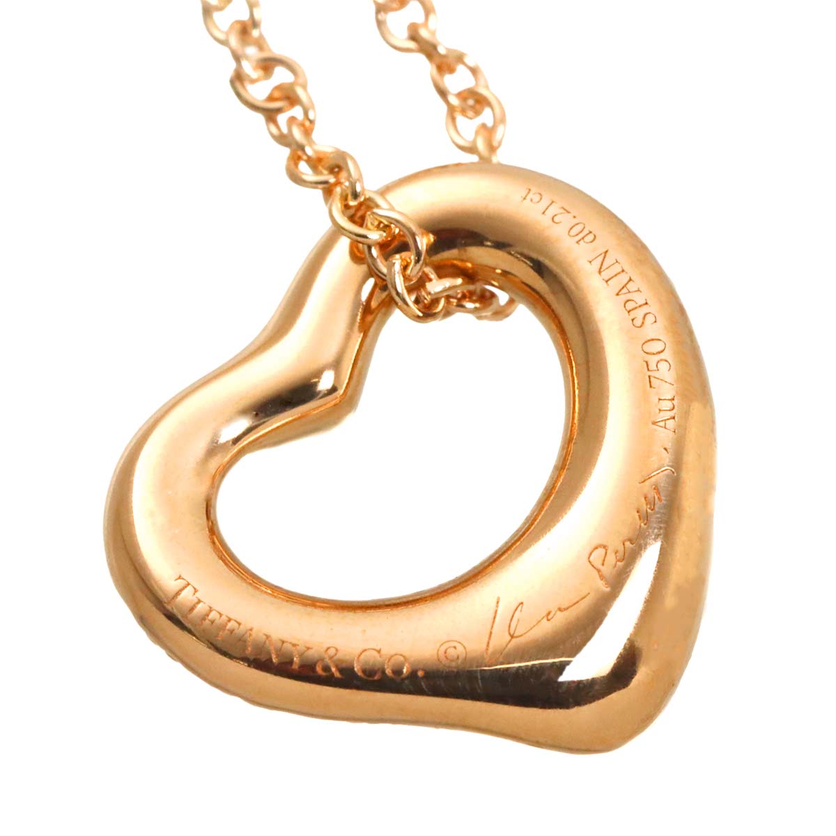 Open Heart Diamond Necklace 18K Pink Gold 750