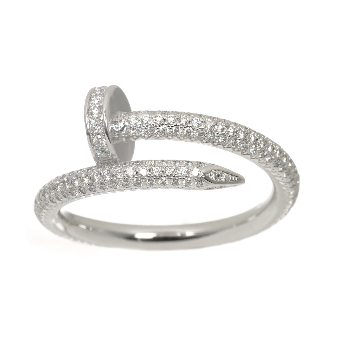 JUSTE UN CLOU Classic Diamond Ring 18K WG 750 Size60 9.5(US)