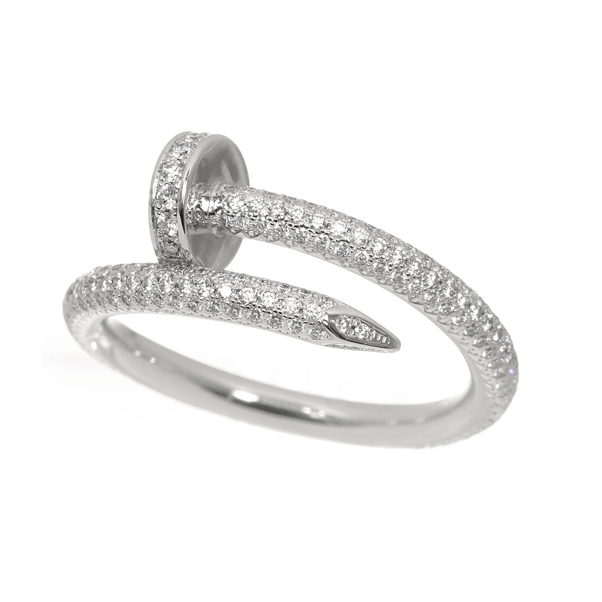 JUSTE UN CLOU Classic Diamond Ring 18K WG 750 Size60 9.5(US)