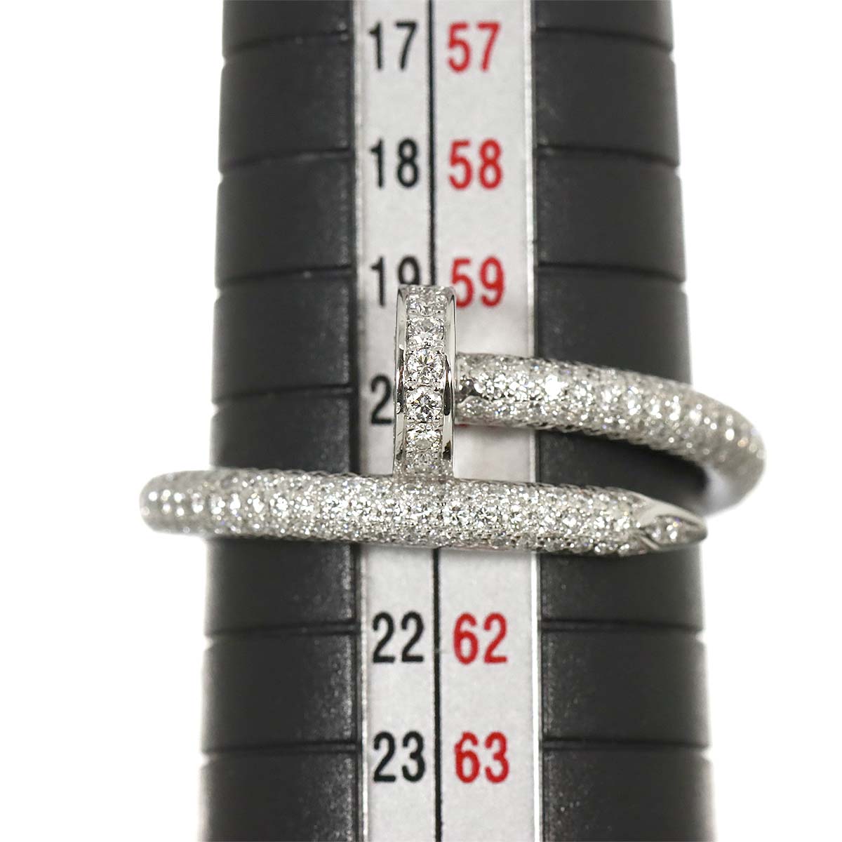 JUSTE UN CLOU Classic Diamond Ring 18K WG 750 Size60 9.5(US)