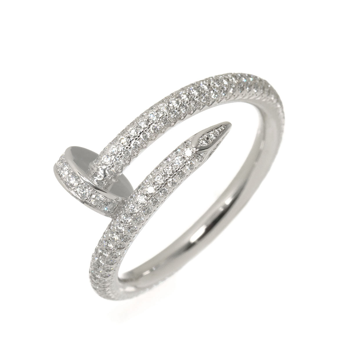 JUSTE UN CLOU Classic Diamond Ring 18K WG 750 Size60 9.5(US)