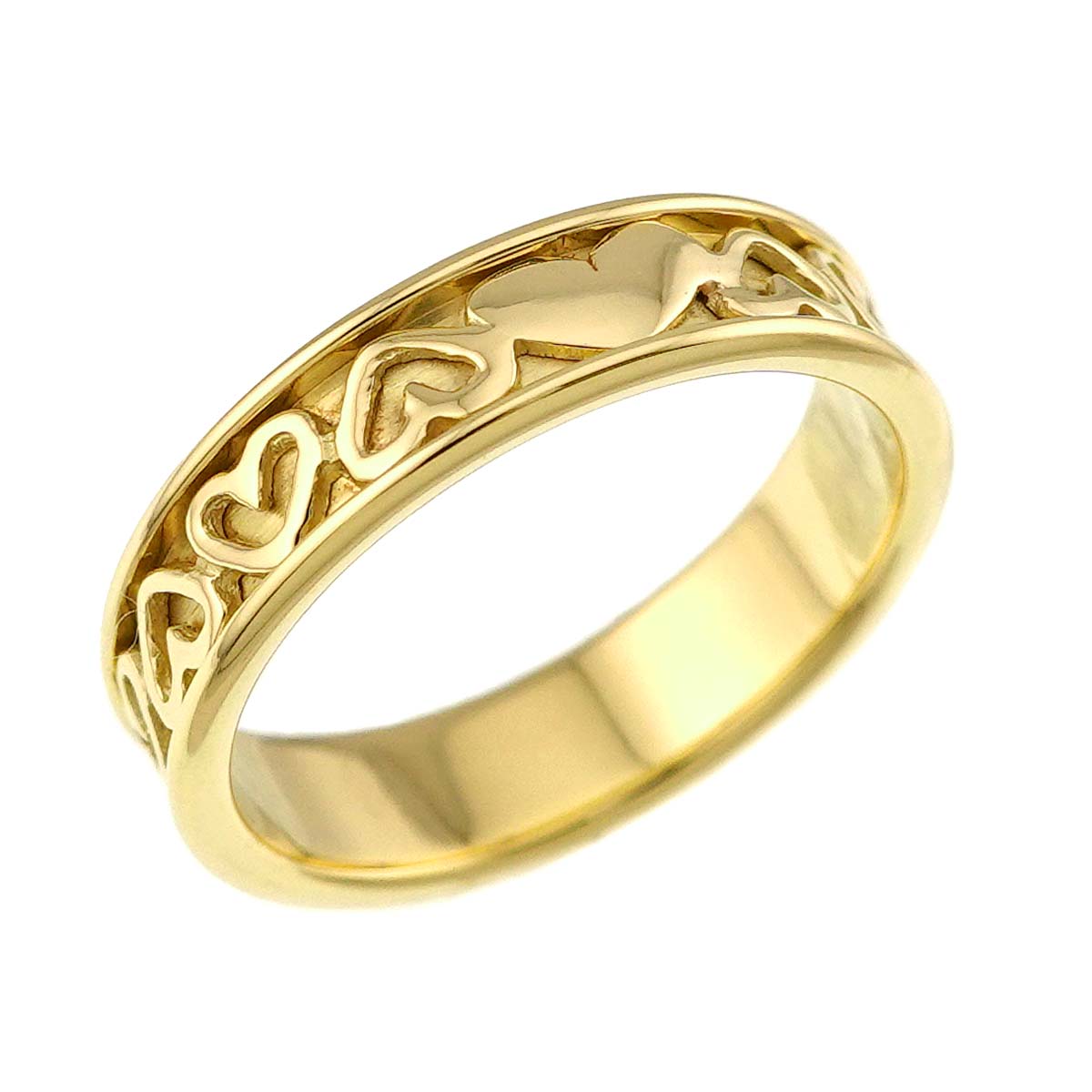 Cutout heart Ring 18K YG 750 Size5.25(US)