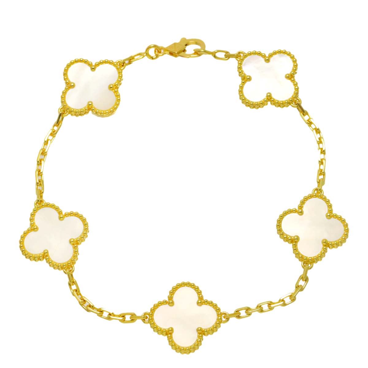 Vintage Alhambra 5P MOP Bracelet 18K YG 750