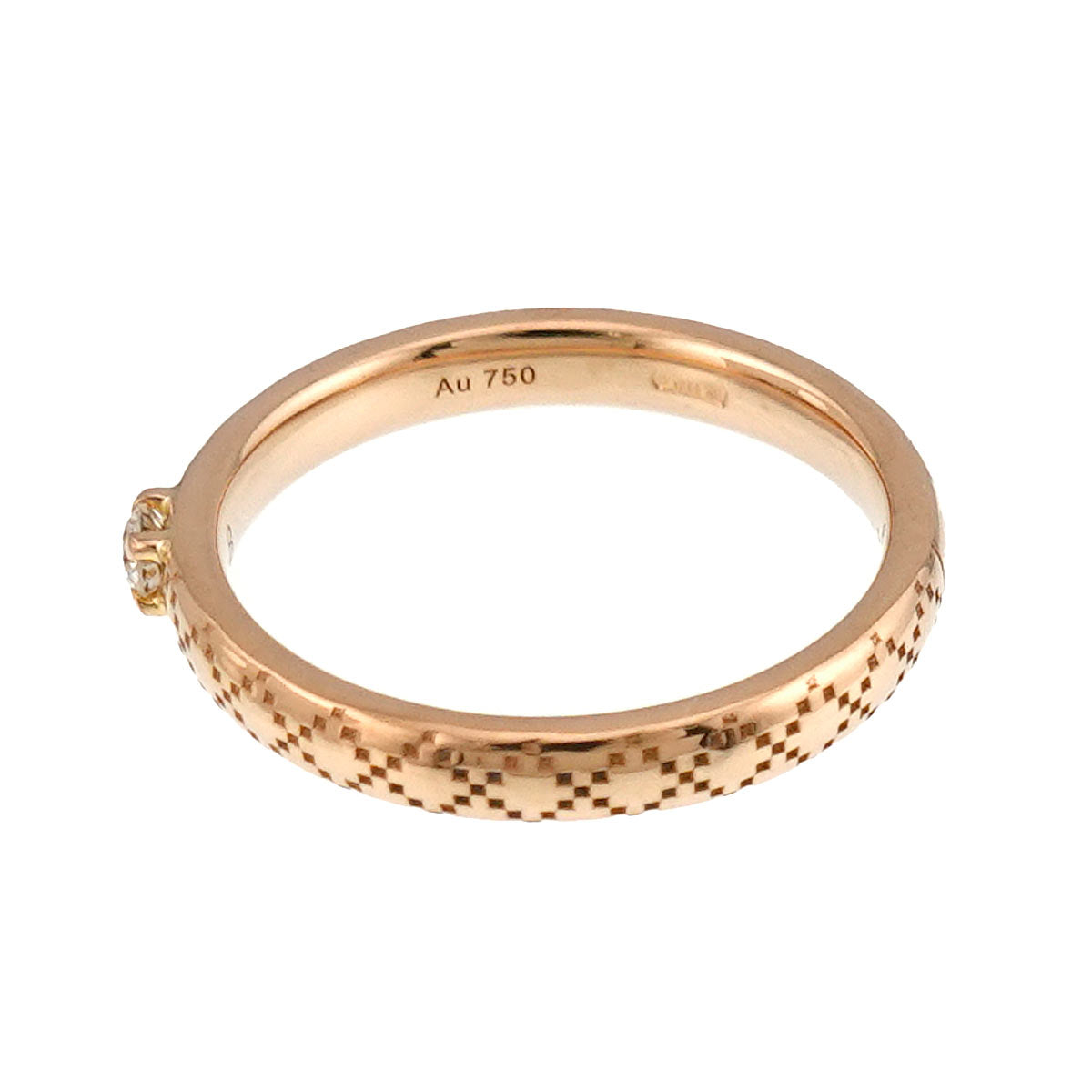 Diamantissima Diamond Ring 18K Pink Gold 750 size8 4.5(US)