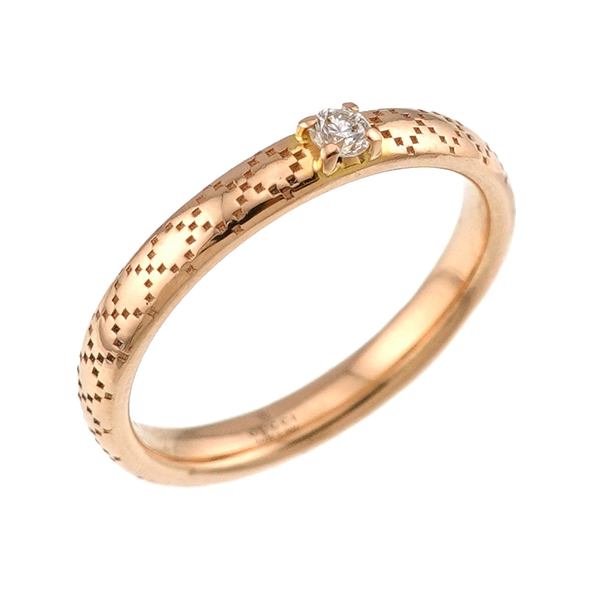 Diamantissima Diamond Ring 18K Pink Gold 750 size8 4.5(US)