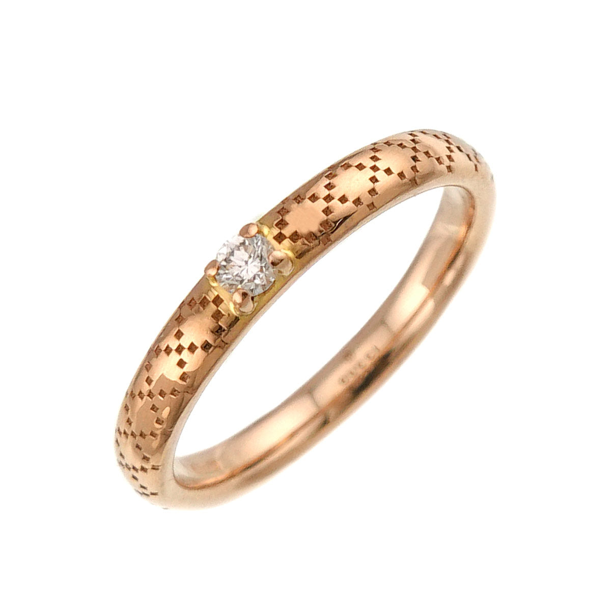 Diamantissima Diamond Ring 18K Pink Gold 750 size8 4.5(US)