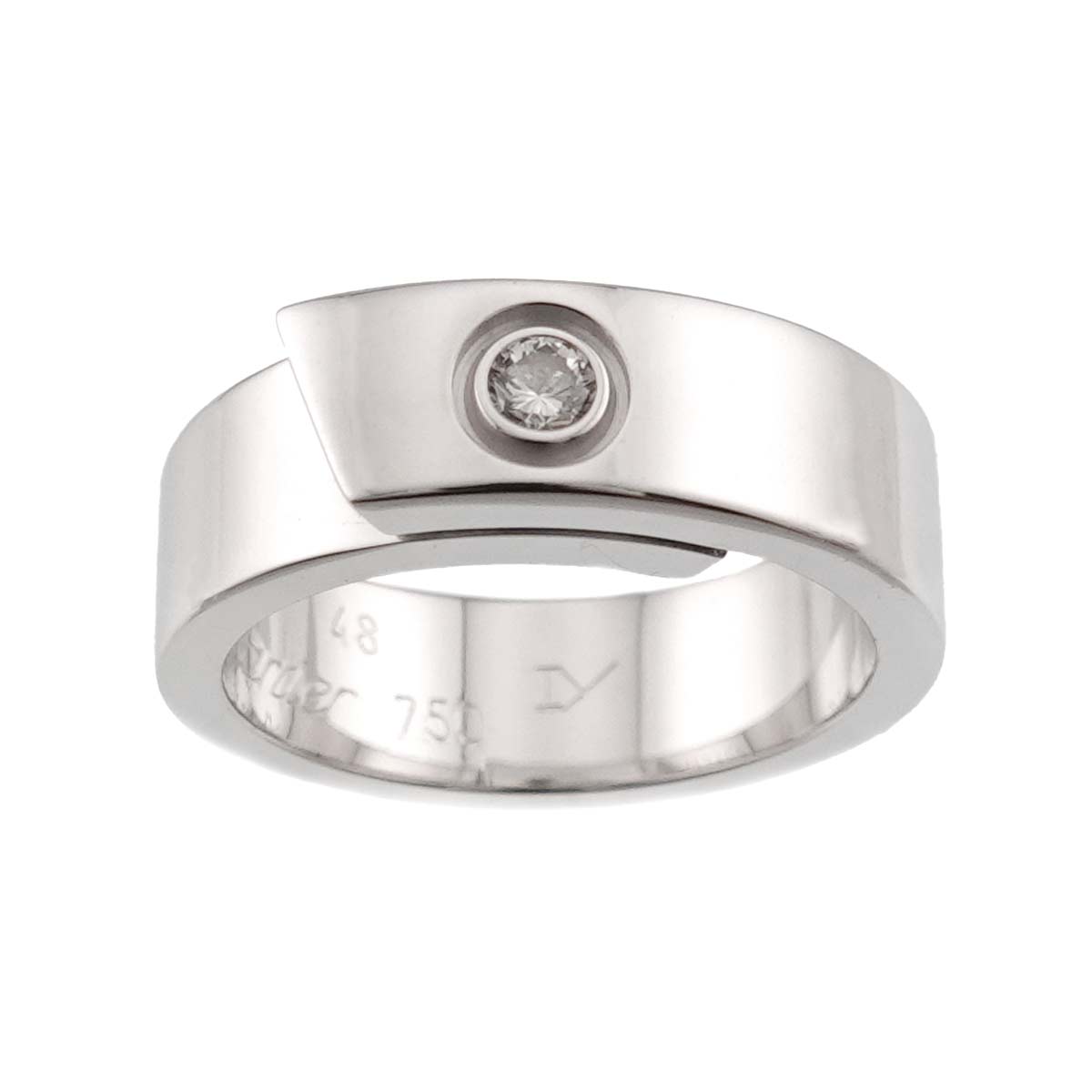 Anniversary Diamond 1P Ring 18K WG 750 size48 4-4.5(US)