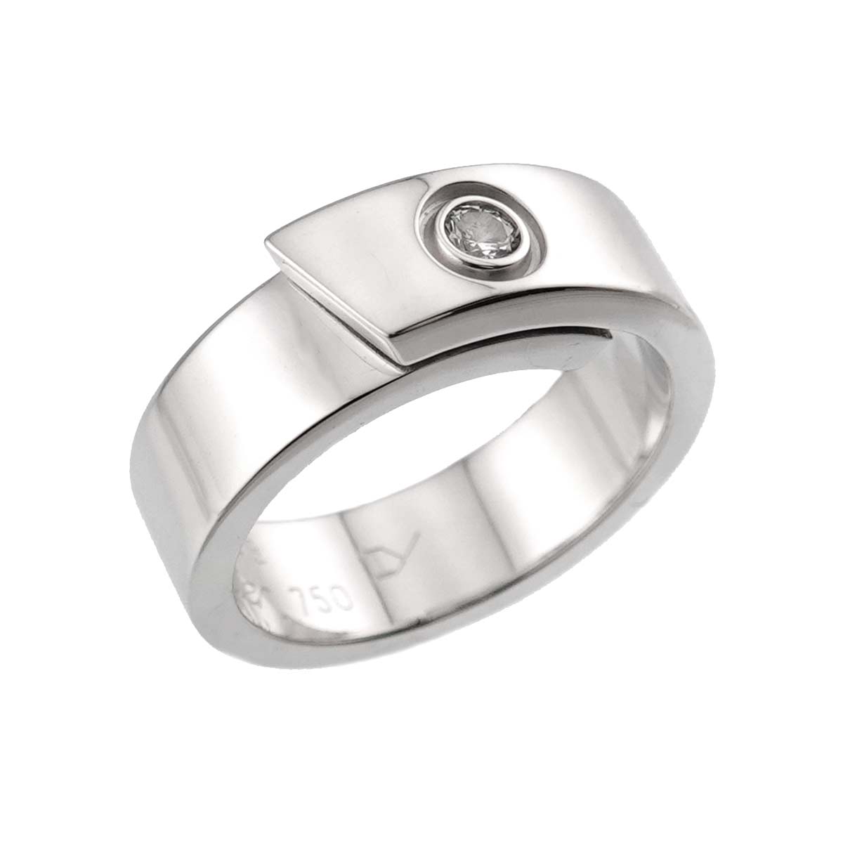 Anniversary Diamond 1P Ring 18K WG 750 size48 4-4.5(US)