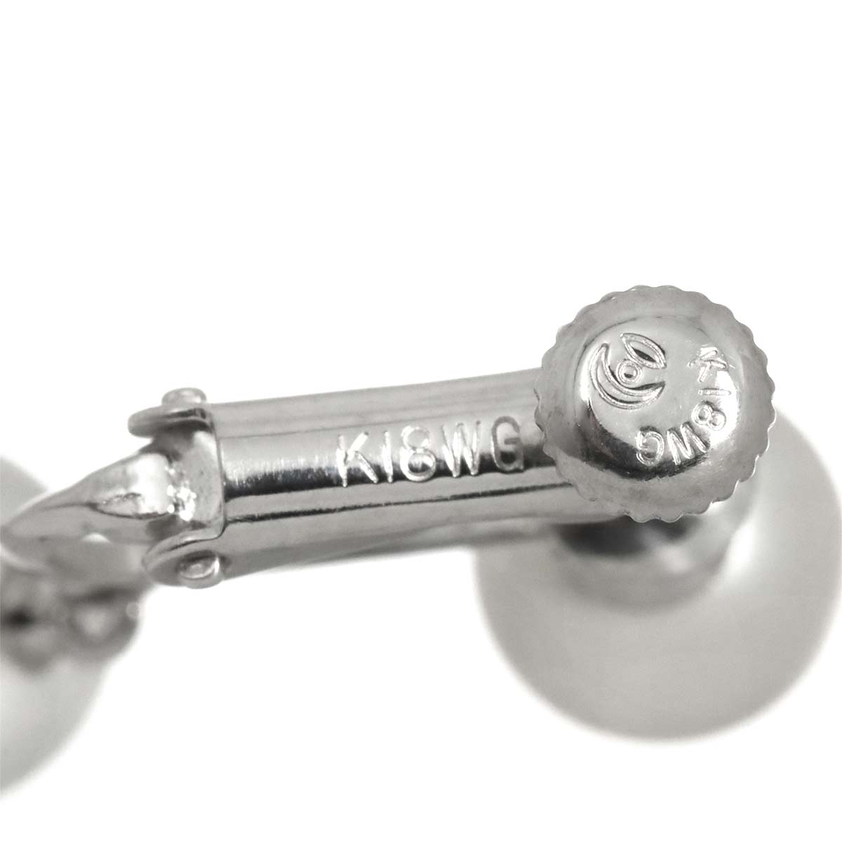 Varie Akoya Pearl Crystal Earrings Clip on 18K WG White Gold 750