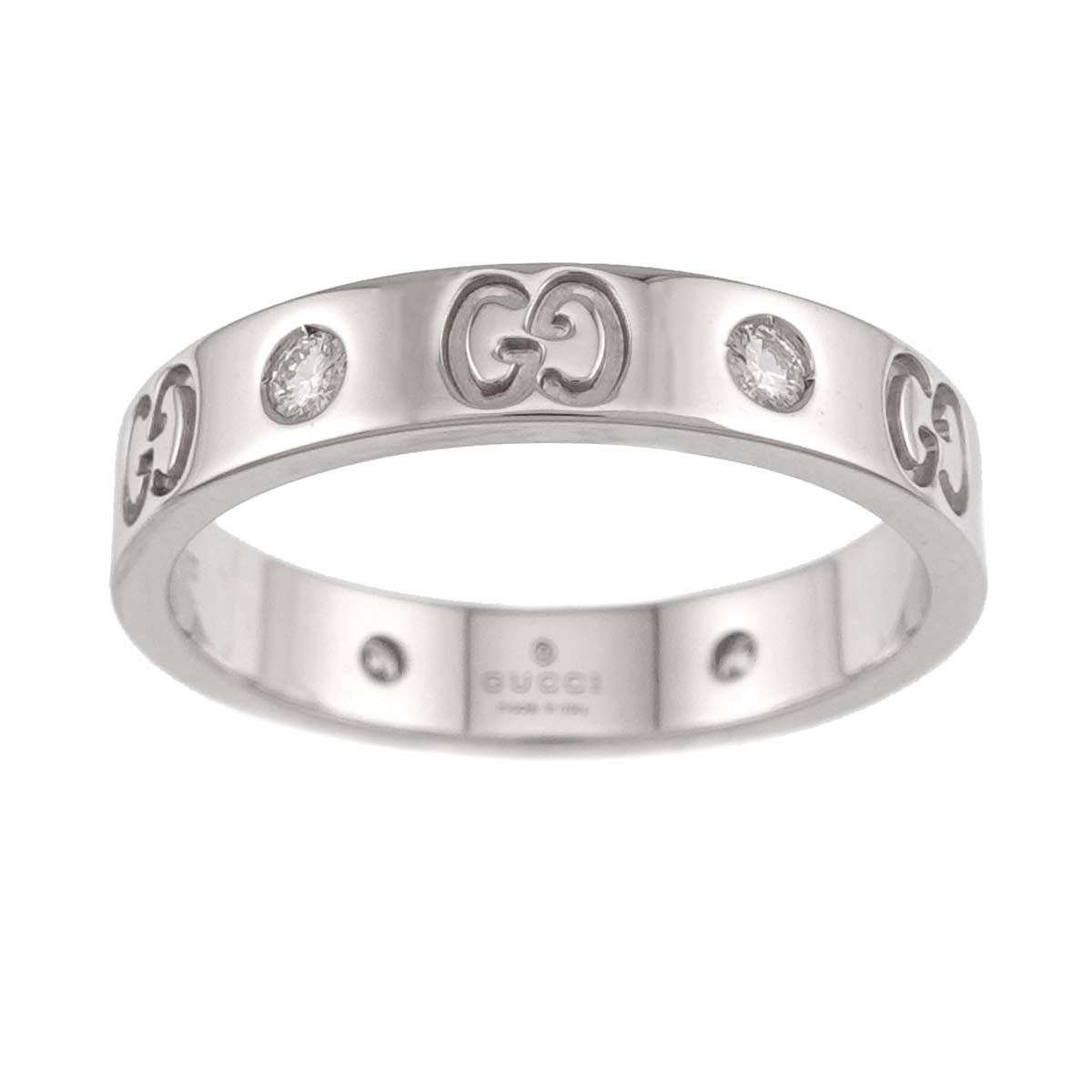 ICON Ring Diamond 18K WG White Gold 750 size17 7.5-7.75(US)