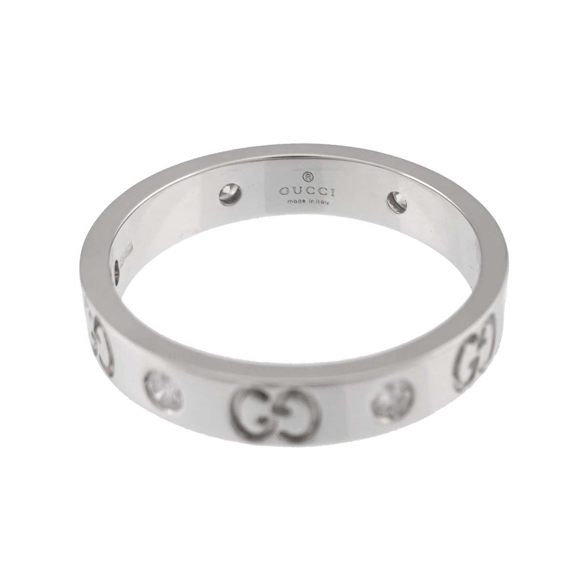 ICON Ring Diamond 18K WG White Gold 750 size17 7.5-7.75(US)